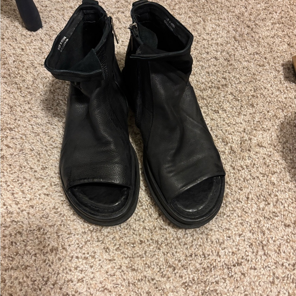 A.S 98 black ankle boots open toed Size 38 EU/ 8 US, worn only a few times.